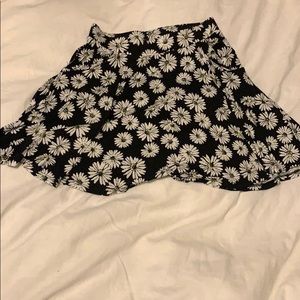 Sunflower print midi skirt